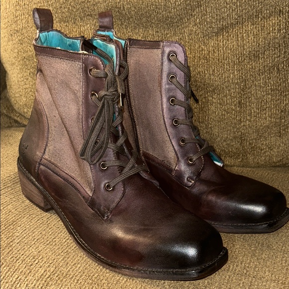 Roan by bed Stu Tosabel Brown canvas/ Leather Boots size 9.5 brand new - Picture 2 of 15